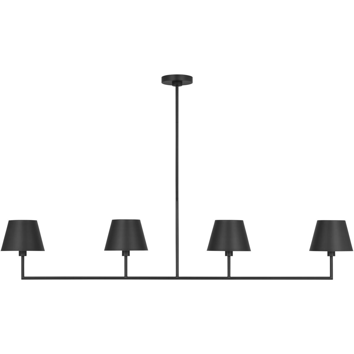 Visual Comfort Studio Collection DJC1274MBK Drew & Jonathan Ender 4 Light 56 inch Midnight Black Linear Chandelier Ceiling Light, Large