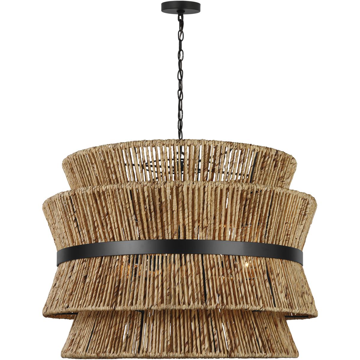 Visual Comfort Studio Collection DJP1074MBK Drew & Jonathan Thurlo 4 Light 32 inch Midnight Black Hanging Shade Ceiling Light, Large
