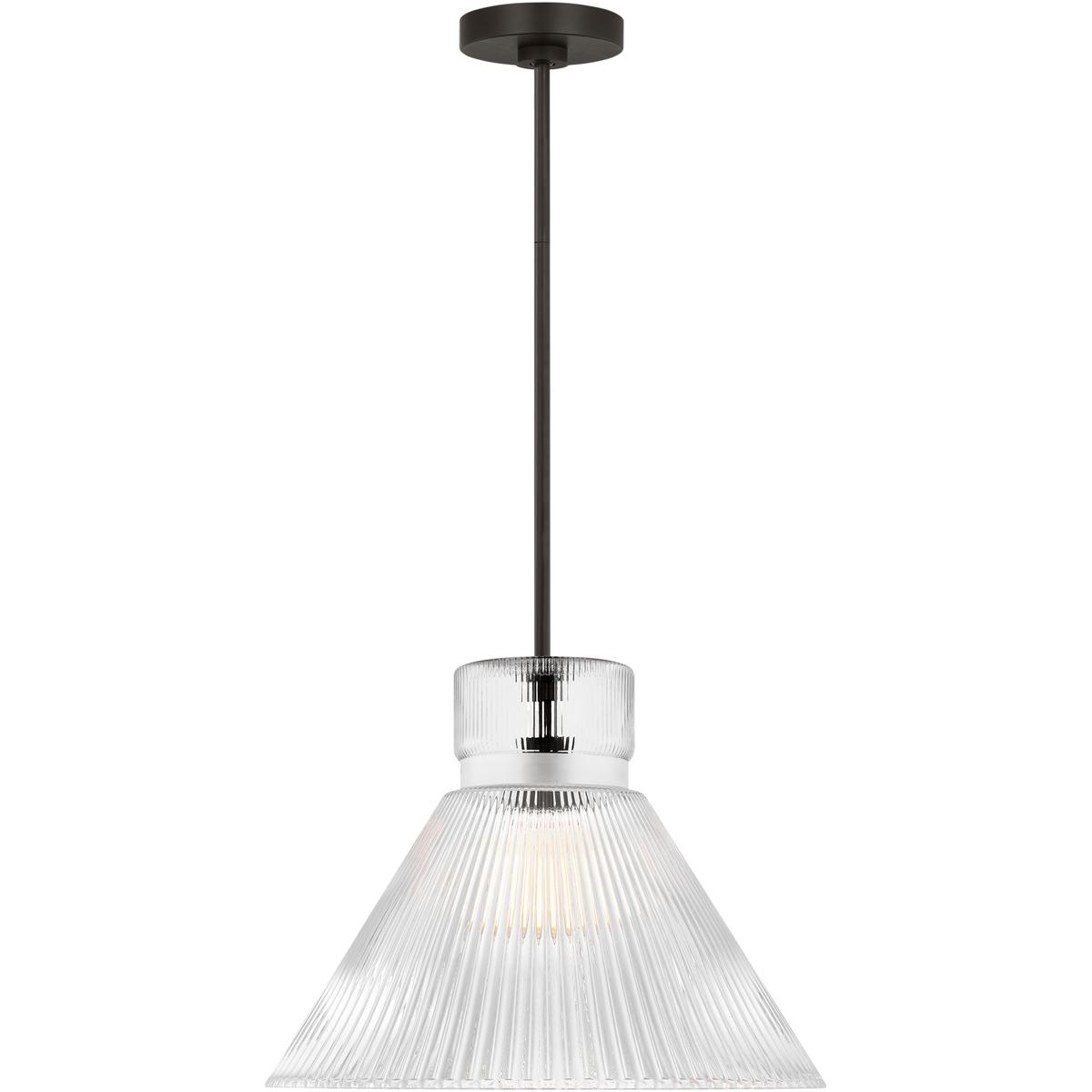 Visual Comfort Studio Collection DJP1201MBK Drew & Jonathan Liouet 1 Light 18 inch Midnight Black Pendant Ceiling Light, Large
