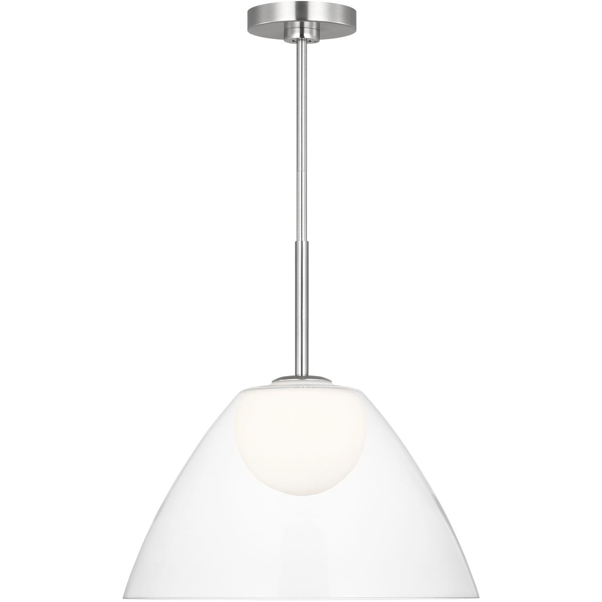 Visual Comfort Studio Collection DJP1251BS Drew & Jonathan Suma 1 Light 16 inch Brushed Nickel Pendant Ceiling Light, Medium
