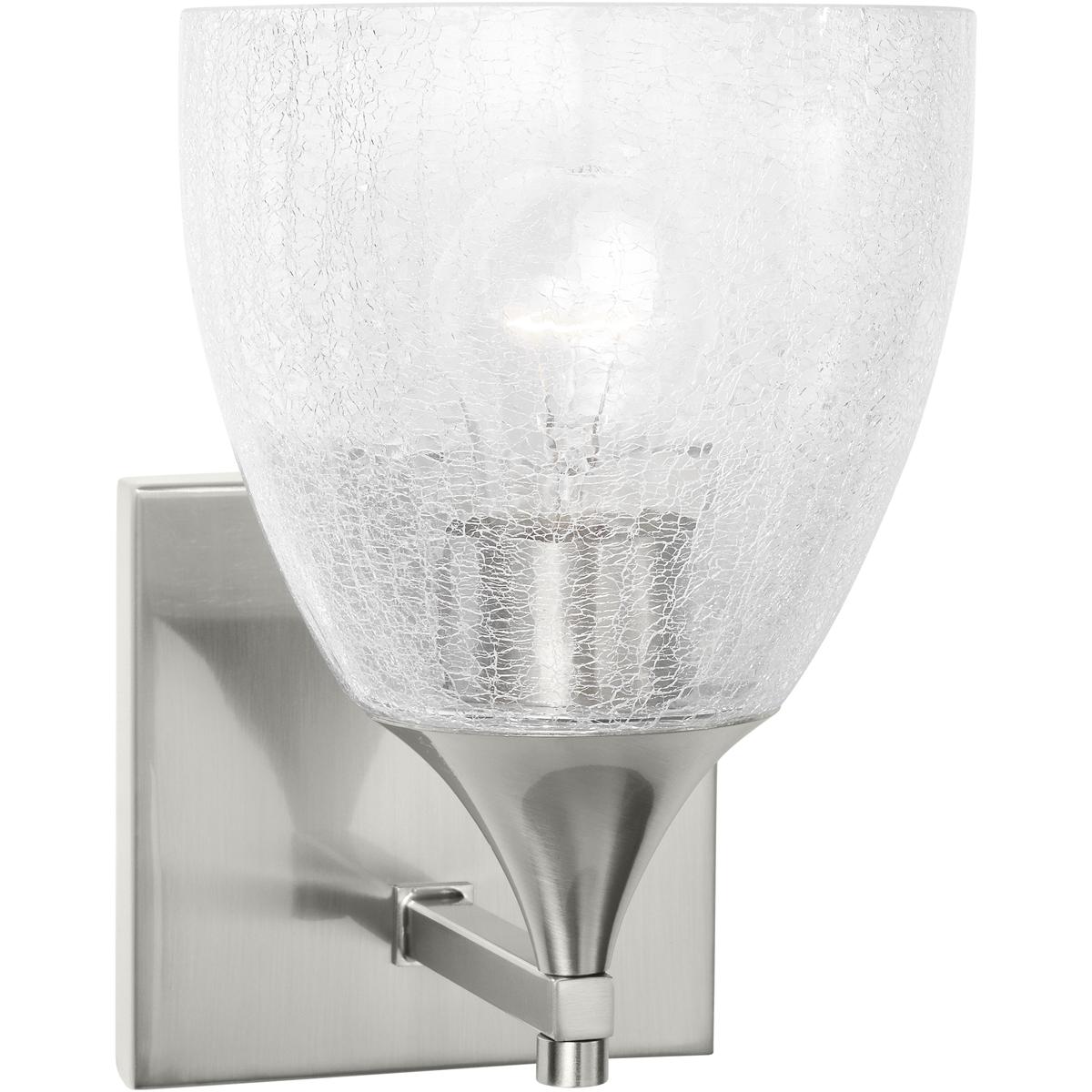 Visual Comfort Studio Collection DJV1021BSCKG Drew & Jonathan Toffino 1 Light 6 inch Brushed Nickel Sconce Wall Light in Clear Crackle Glass, Small