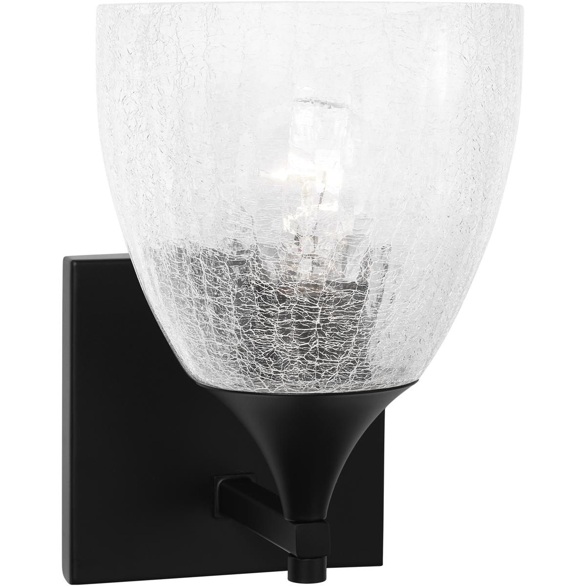 Visual Comfort Studio Collection DJV1021MBKCKG Drew & Jonathan Toffino 1 Light 6 inch Midnight Black Sconce Wall Light in Clear Crackle Glass, Small