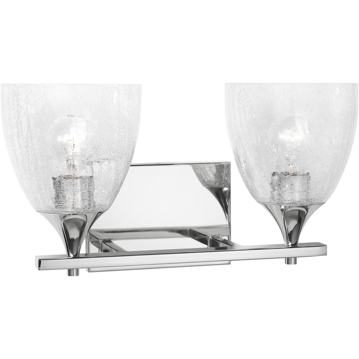 Visual Comfort Studio Collection DJV1022CHCKG Drew & Jonathan Toffino 2 Light 16 inch Chrome Vanity Light Wall Light in Clear Crackle Glass