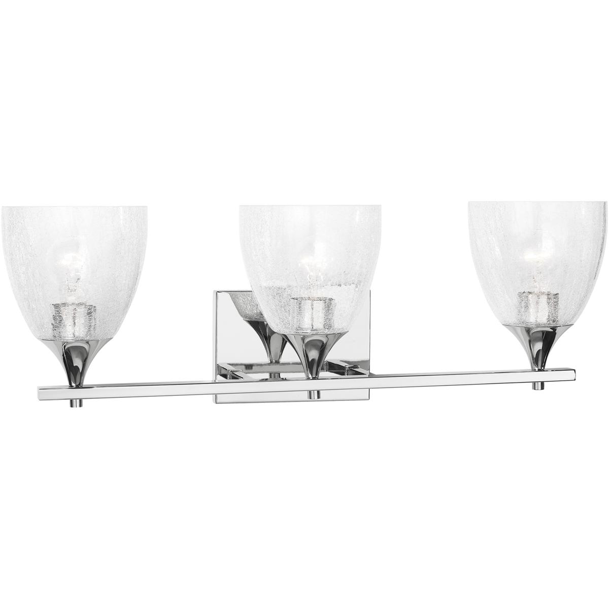 Visual Comfort Studio Collection DJV1023CHCKG Drew & Jonathan Toffino 3 Light 26 inch Chrome Vanity Light Wall Light in Clear Crackle Glass