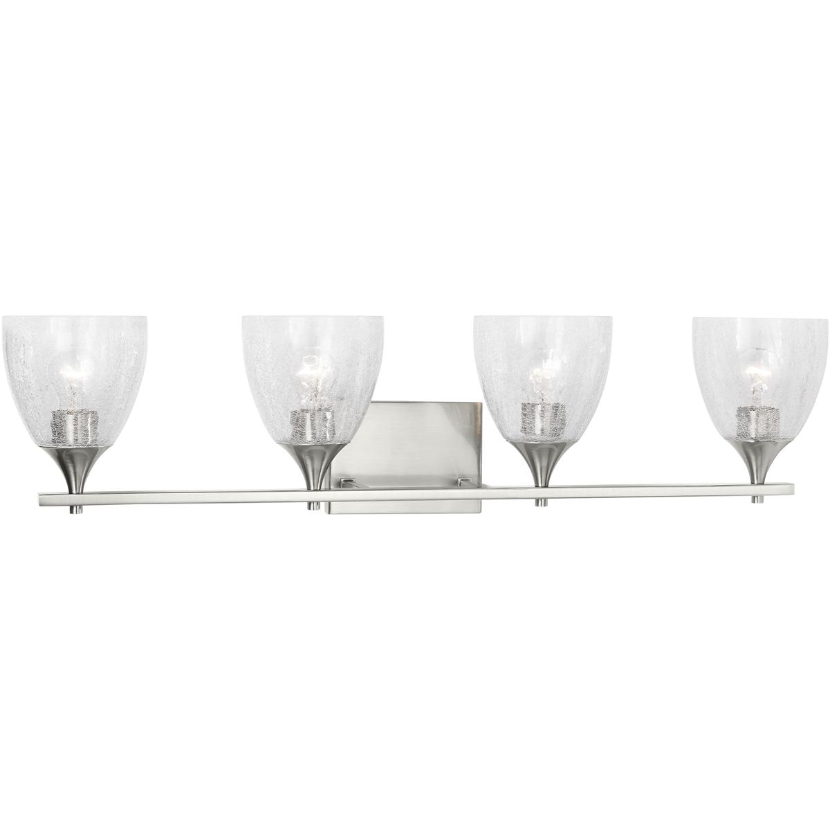 Visual Comfort Studio Collection DJV1024BSCKG Drew & Jonathan Toffino 4 Light 36 inch Brushed Nickel Vanity Light Wall Light in Clear Crackle Glass