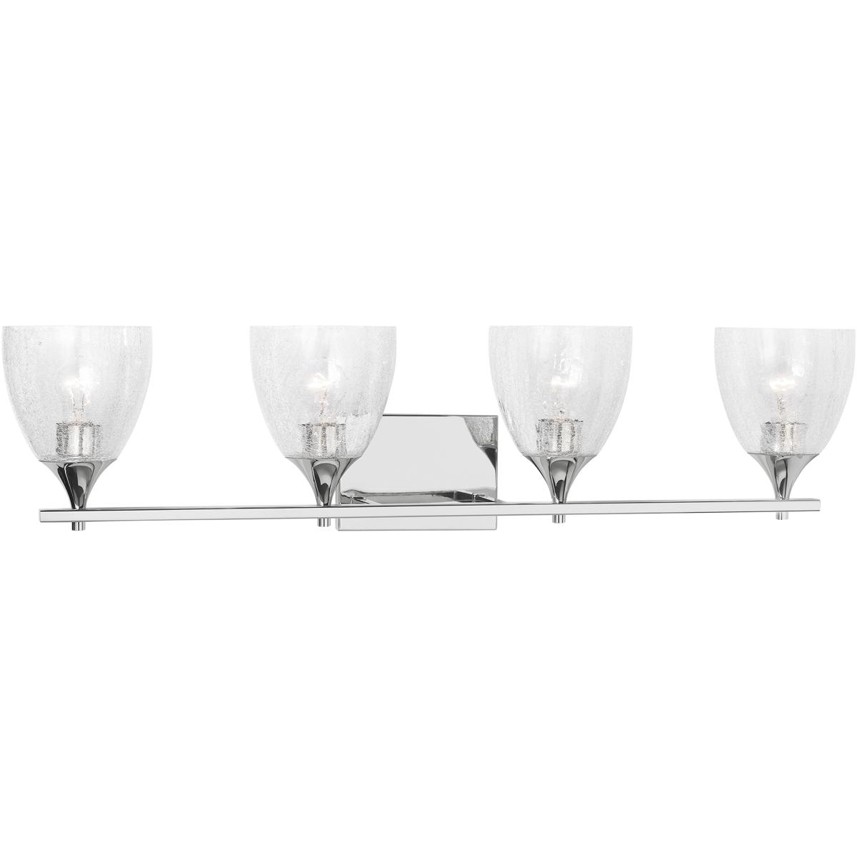 Visual Comfort Studio Collection DJV1024CHCKG Drew & Jonathan Toffino 4 Light 36 inch Chrome Vanity Light Wall Light in Clear Crackle Glass