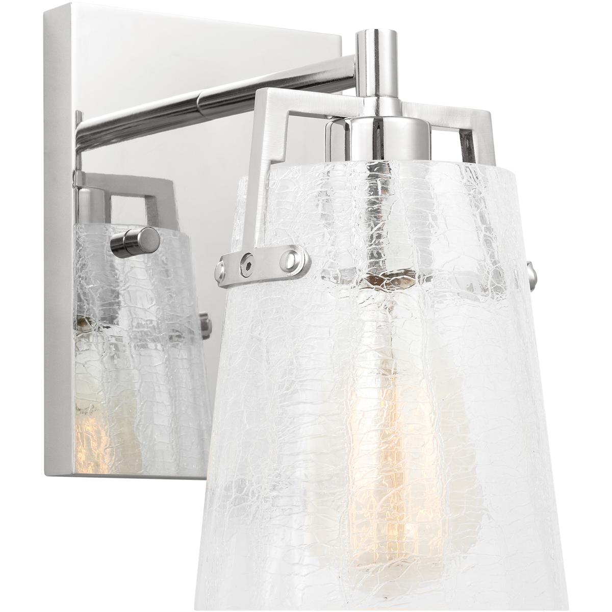 Visual Comfort Studio Collection DJV1031CHCKG Drew & Jonathan Crofton 1 Light 5.25 inch Chrome Sconce Wall Light in Clear Crackle Glass, Small