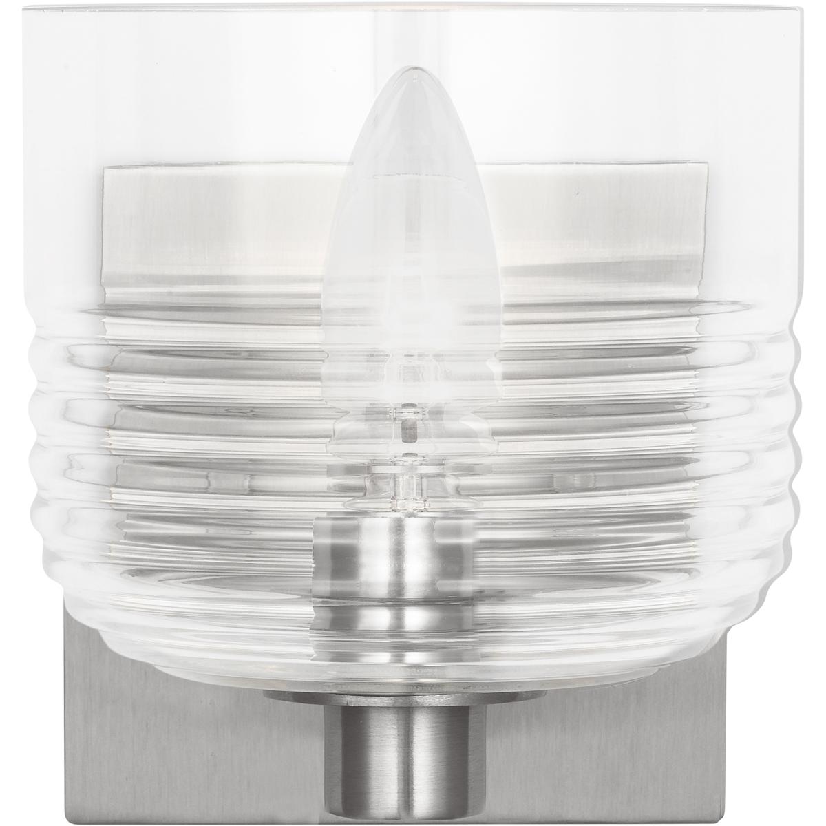 Visual Comfort Studio Collection DJV1111BS Drew & Jonathan Lochdale 1 Light 5.38 inch Brushed Nickel Sconce Wall Light, Small