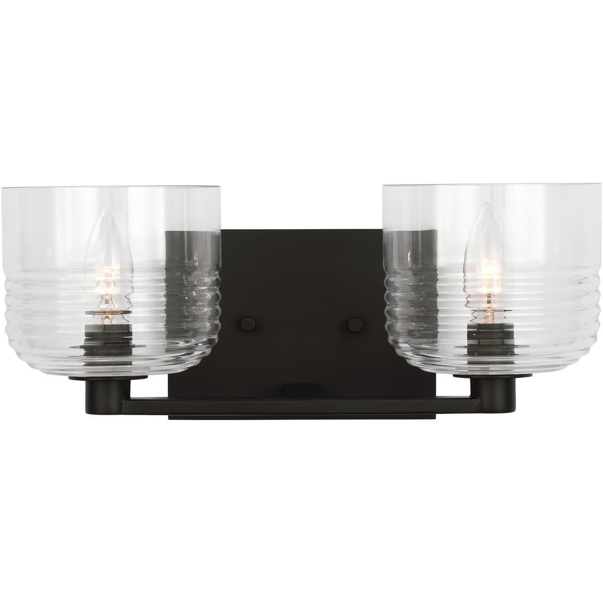 Visual Comfort Studio Collection DJV1112MBK Drew & Jonathan Lochdale 2 Light 14.75 inch Midnight Black Vanity Light Wall Light, Medium