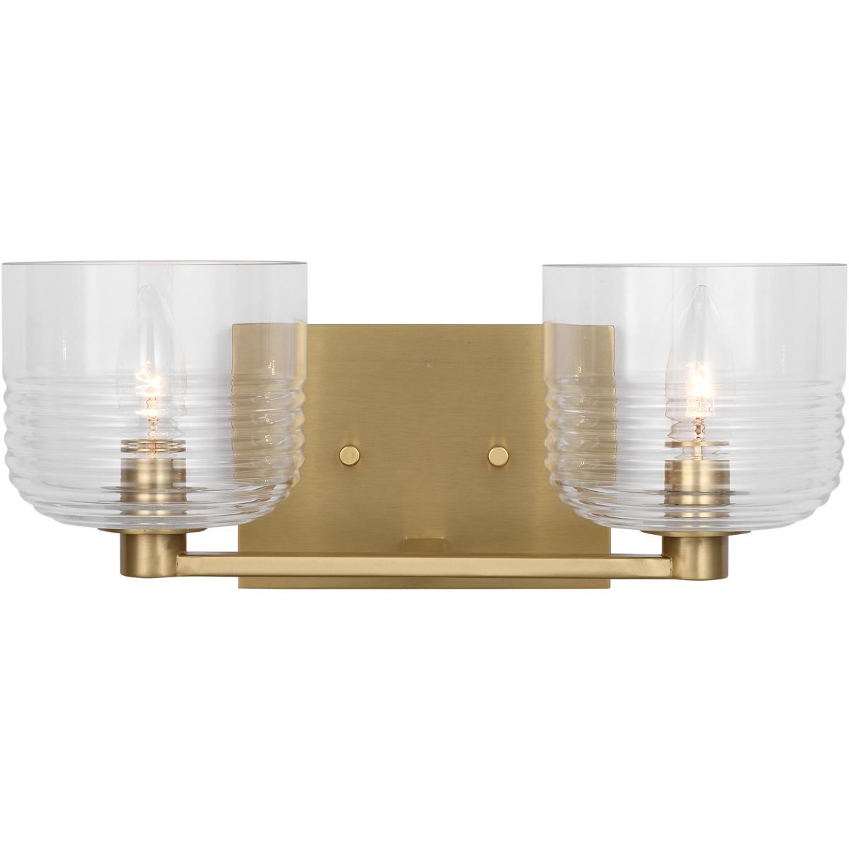 Visual Comfort Studio Collection DJV1112SB Drew & Jonathan Lochdale 2 Light 14.75 inch Satin Brass Vanity Light Wall Light, Medium