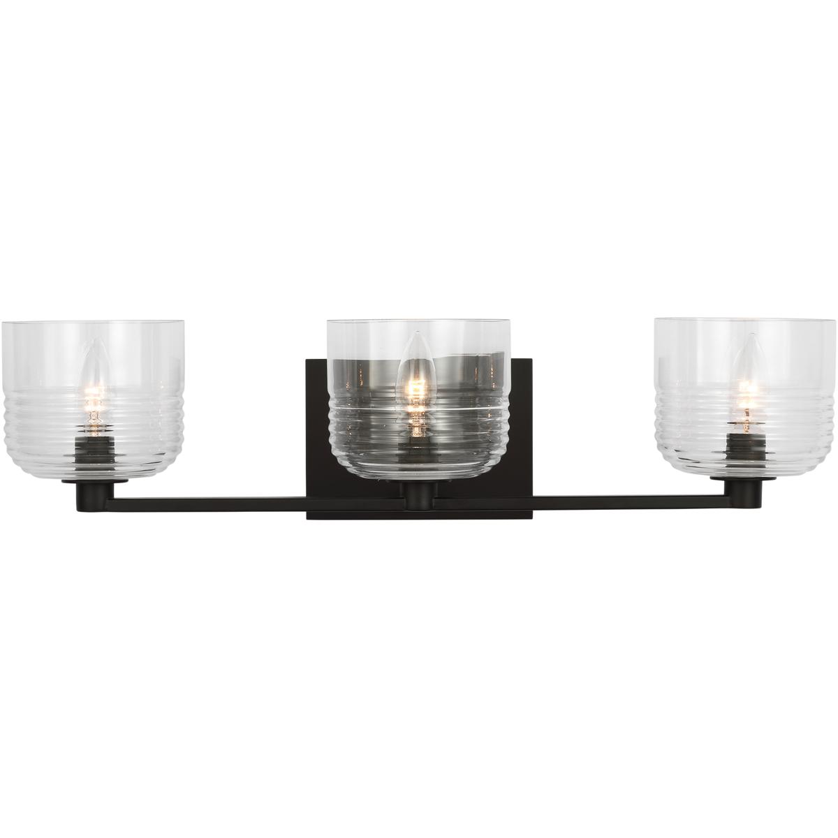 Visual Comfort Studio Collection DJV1113MBK Drew & Jonathan Lochdale 3 Light 24.25 inch Midnight Black Vanity Light Wall Light, Large