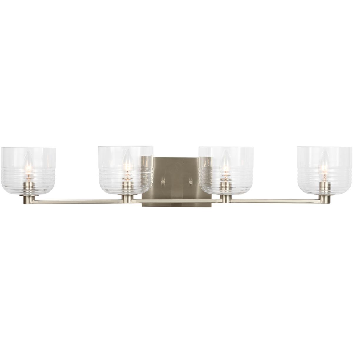 Visual Comfort Studio Collection DJV1114BS Drew & Jonathan Lochdale 4 Light 33.63 inch Brushed Nickel Vanity Light Wall Light, Large