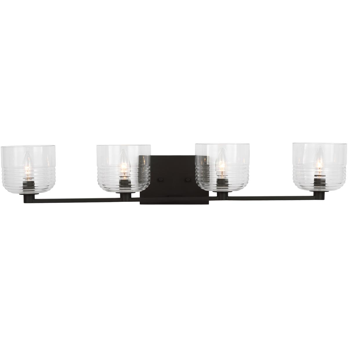 Visual Comfort Studio Collection DJV1114MBK Drew & Jonathan Lochdale 4 Light 33.63 inch Midnight Black Vanity Light Wall Light, Large