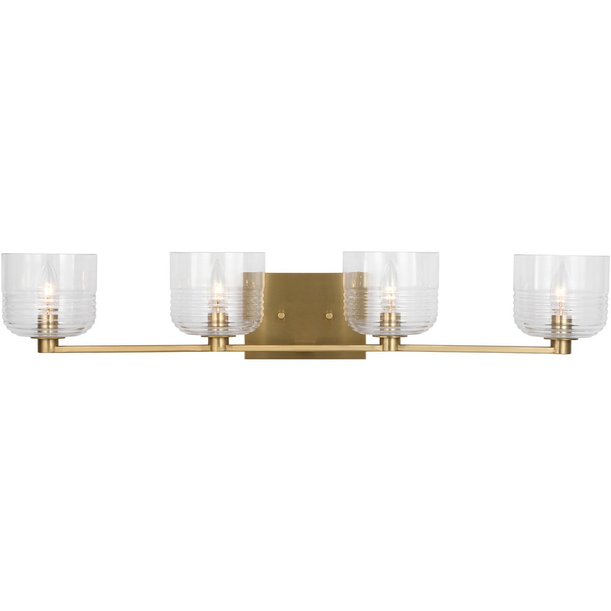 Visual Comfort Studio Collection DJV1114SB Drew & Jonathan Lochdale 4 Light 33.63 inch Satin Brass Vanity Light Wall Light, Large