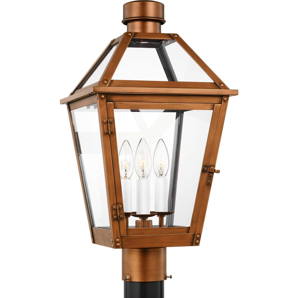 Visual Comfort Studio Collection CO1413NCP C&M by Chapman & Myers Hyannis 3 Light 19.75 inch Natural Copper Outdoor Post Lantern