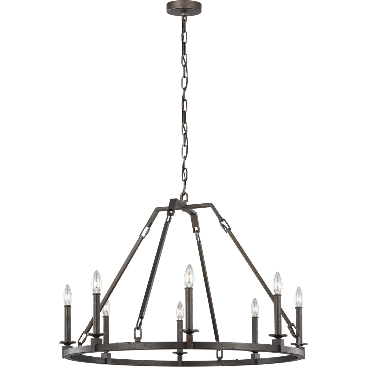 Visual Comfort Studio Collection F3214/8SMS Sean Lavin Landen 8 Light 33.88 inch Smith Steel Chandelier Ceiling Light