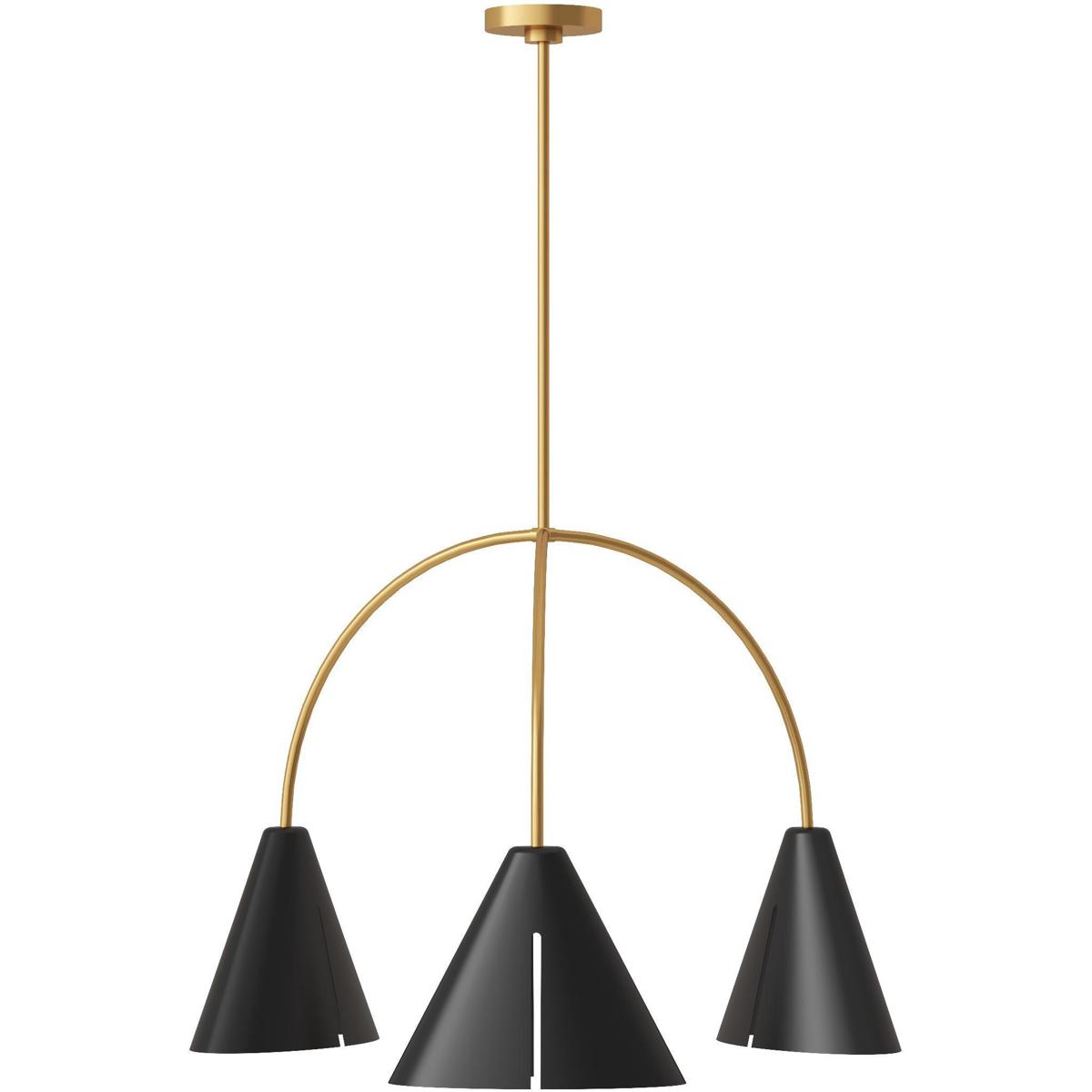 Visual Comfort Studio Collection KC1113MBKBBS-L1 Kelly by Kelly Wearstler Cambre 3 Light 32.38 inch 