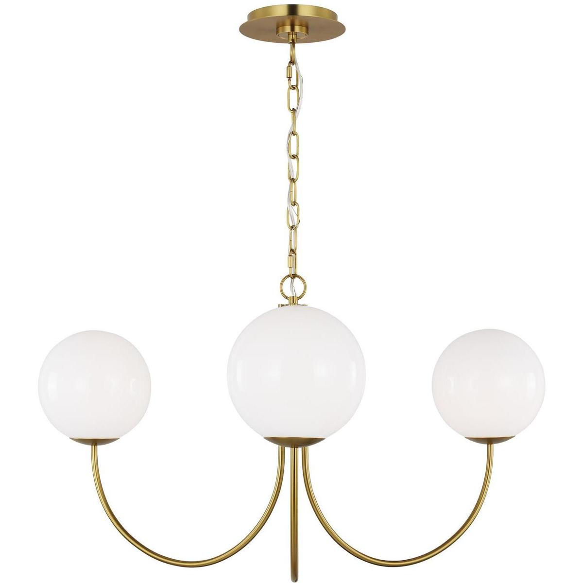 Visual Comfort Studio Collection KSC1133BBS kate spade new york Noemie 3 Light 32 inch Burnished Brass Chandelier Ceiling Light