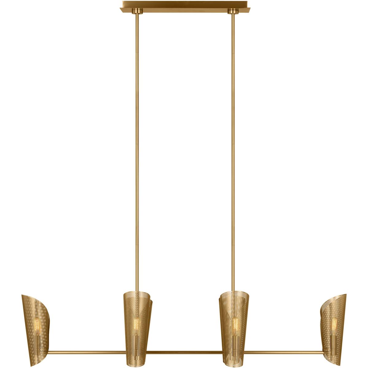 Visual Comfort Studio Collection LXC1066BBS Christiane Lemieux Plivot 6 Light 48 inch Burnished Brass Linear Chandelier Ceiling Light