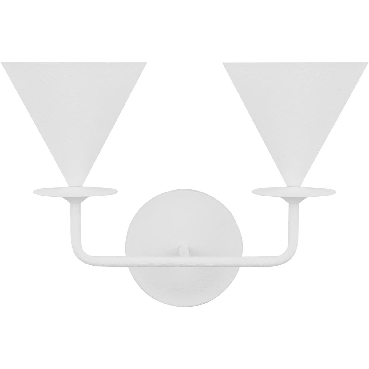 Visual Comfort Studio Collection LXW1052CPST Christiane Lemieux Cornet 2 Light 175 inch Cast Plaster Sconce Wall Light