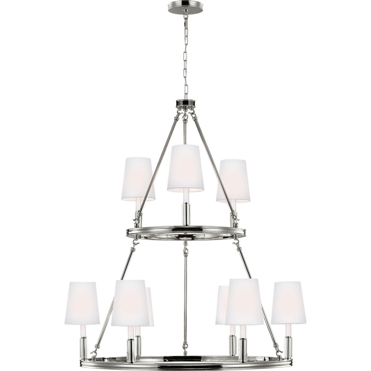 Visual Comfort Studio Collection F2937/3+6PN Sean Lavin Lismore 9 Light 37.38 inch Polished Nickel Chandelier Ceiling Light