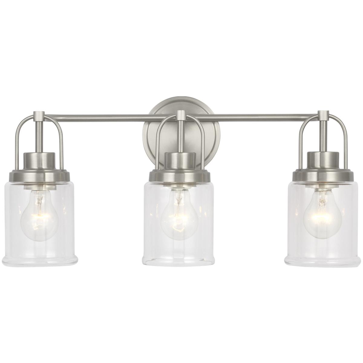 Visual Comfort Studio Collection GLV1073BS Anders 3 Light 22 inch Brushed Nickel Bath Vanity Wall Light