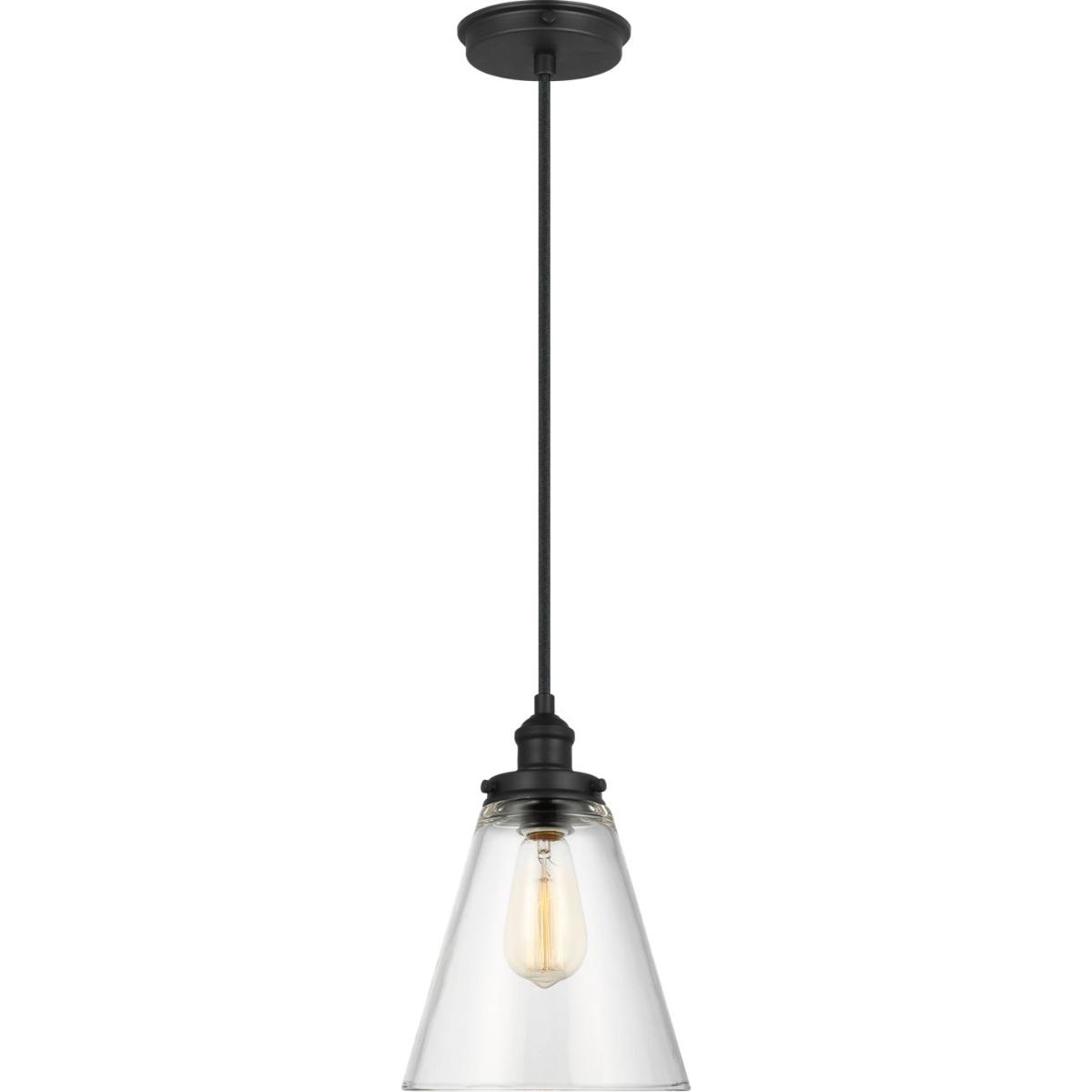 Visual Comfort Studio Collection P1347MBK Sean Lavin Baskin 1 Light 8.5 inch Midnight Black Pendant Ceiling Light