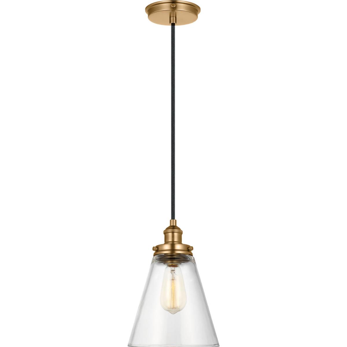 Visual Comfort Studio Collection P1347SB Sean Lavin Baskin 1 Light 8.5 inch Satin Brass Pendant Ceiling Light
