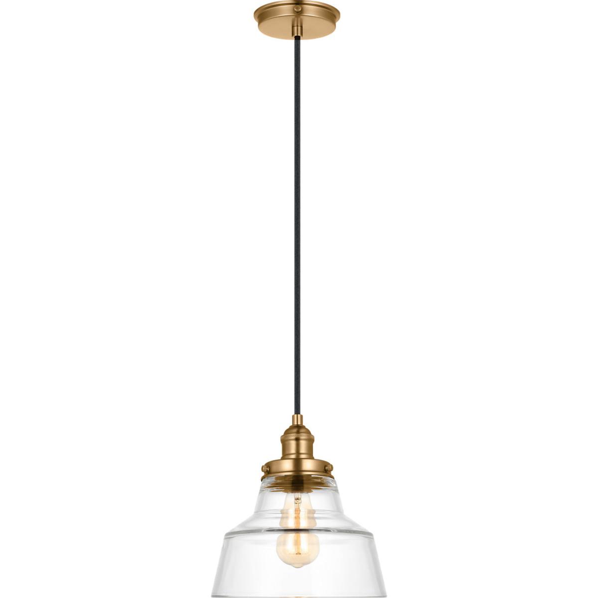 Visual Comfort Studio Collection P1348SB Sean Lavin Baskin 1 Light 10 inch Satin Brass Pendant Ceiling Light