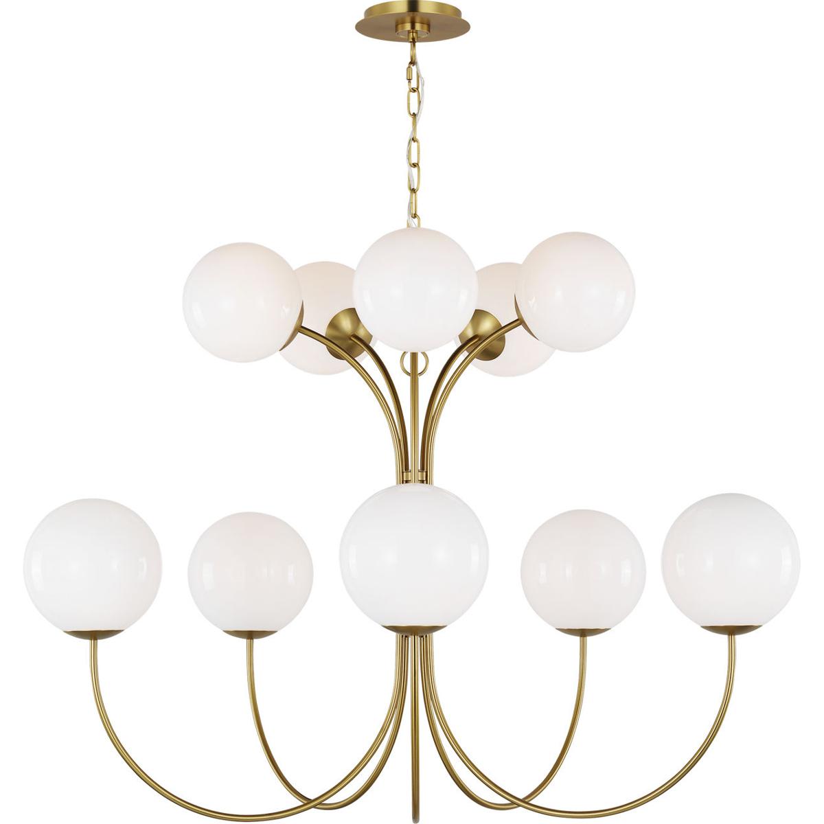 Visual Comfort Studio Collection KSC11210BBS kate spade new york Noemie 10 Light 38.25 inch Burnished Brass Chandelier Ceiling Light