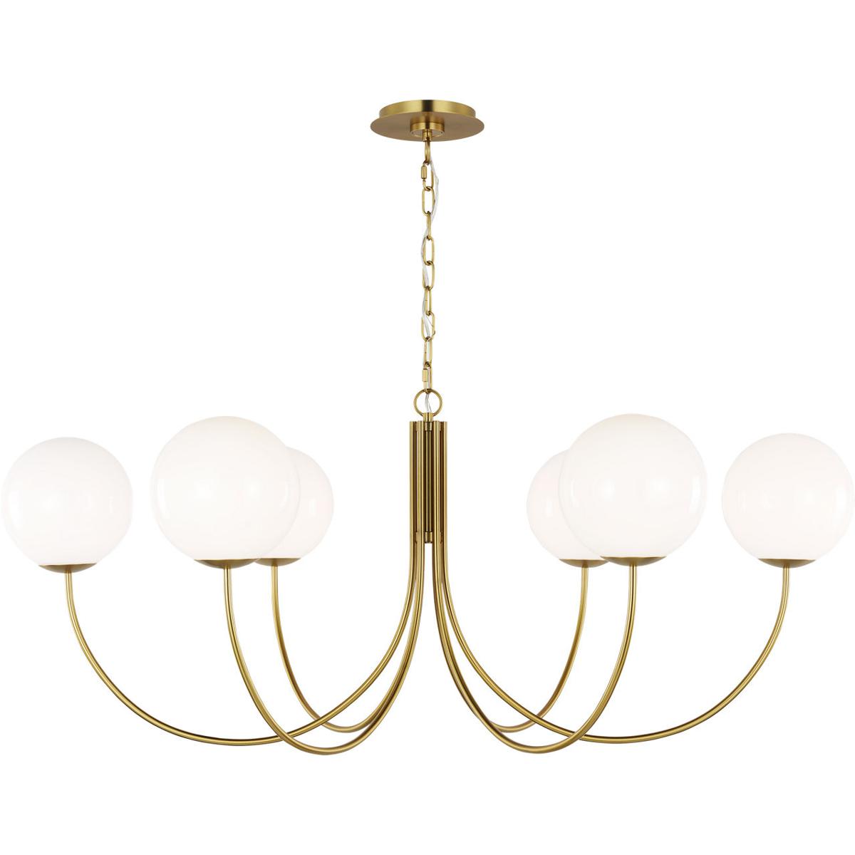 Visual Comfort Studio Collection KSC1146BBS kate spade new york Noemie 6 Light 42 inch Burnished Brass Chandelier Ceiling Light