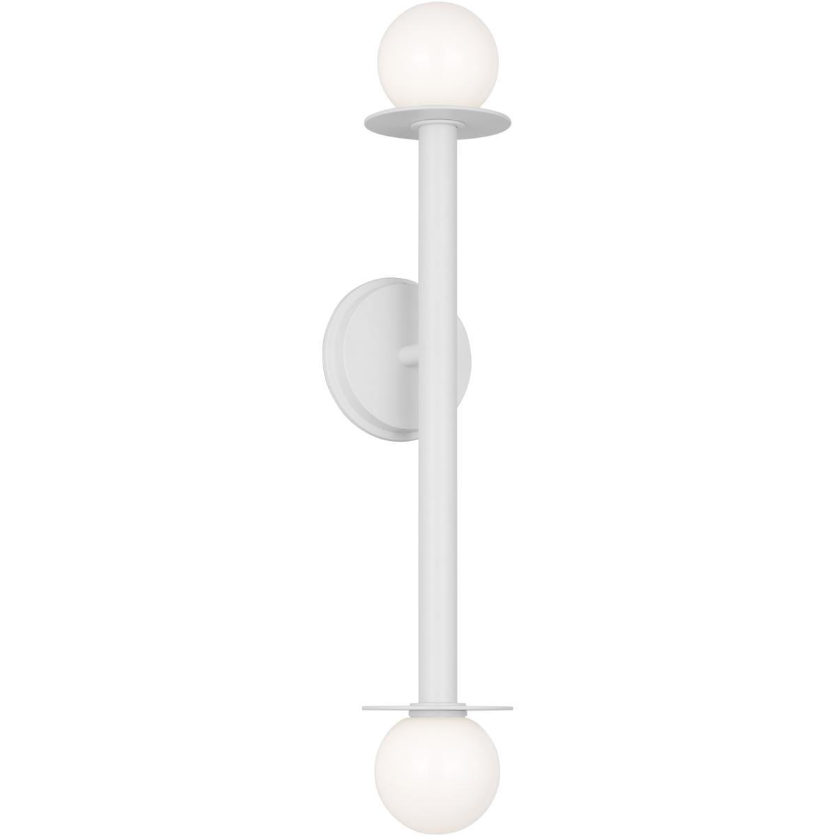 Visual Comfort Studio Collection KWL1012MWT Kelly by Kelly Wearstler Nodes 2 Light 4.75 inch Matte White Sconce Wall Light