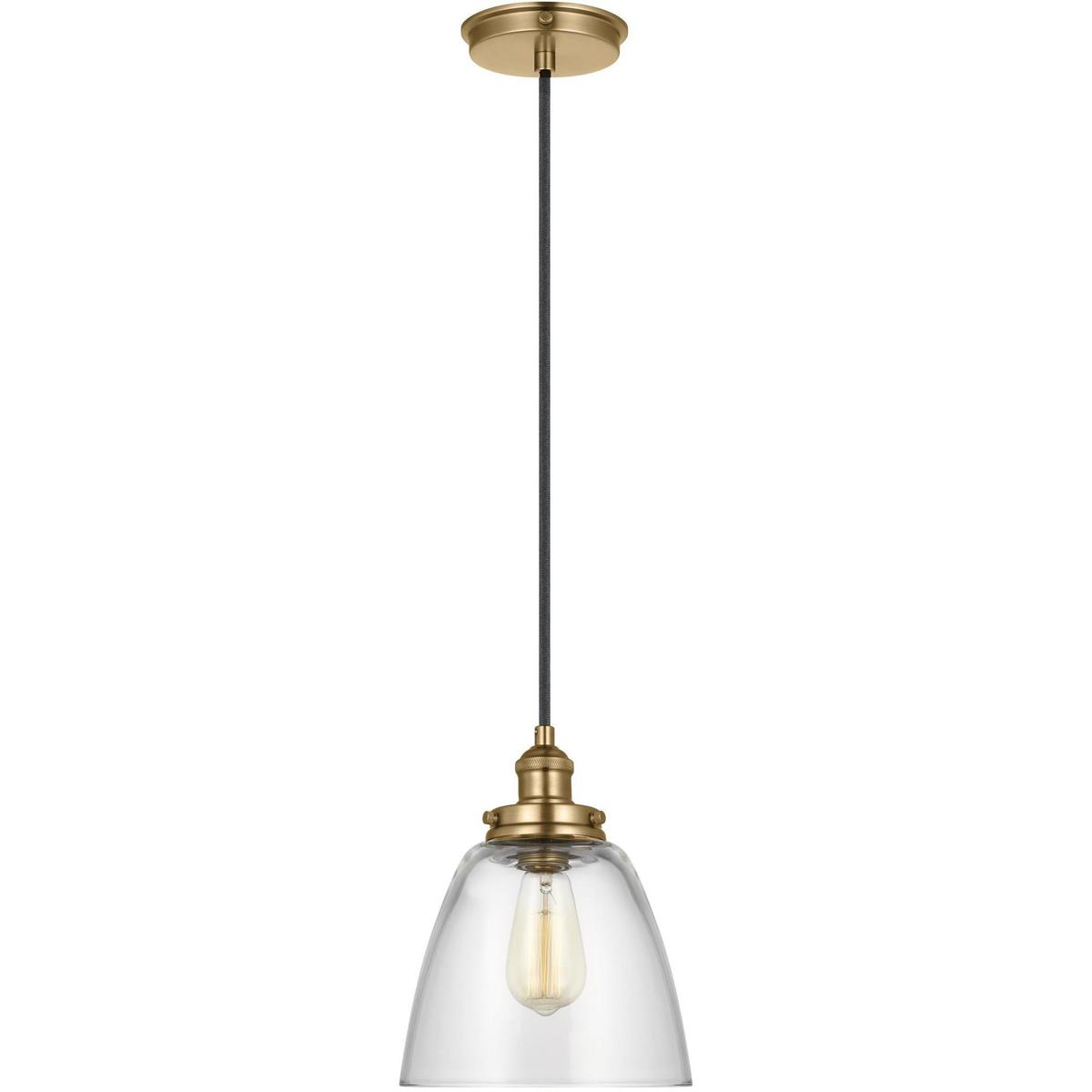 Visual Comfort Studio Collection P1349SB Sean Lavin Baskin 1 Light 9 inch Satin Brass Pendant Ceiling Light