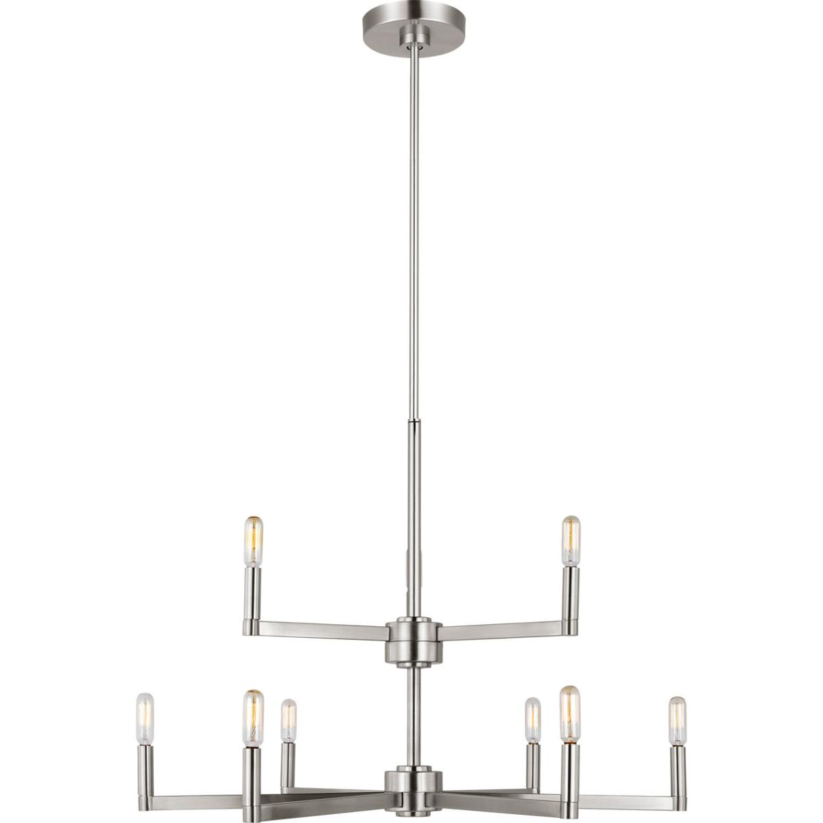 Visual Comfort Studio Collection 3164209-962 Fullton 9 Light 30 inch Brushed Nickel Chandelier Ceiling Light