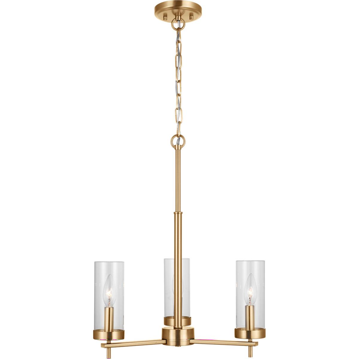 Visual Comfort Studio Collection 3190303-848 Sean Lavin Zire 3 Light 18 inch Satin Brass Chandelier Ceiling Light