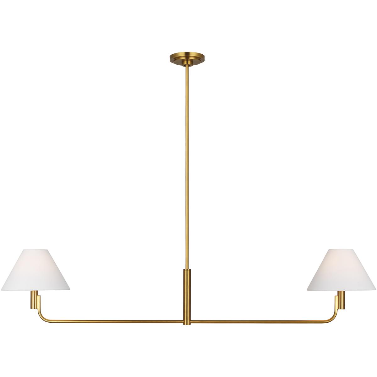 Visual Comfort Studio Collection SLC1022BBS Sean Lavin Colfax 2 Light 54.5 inch Burnished Brass Linear Chandelier Ceiling Light