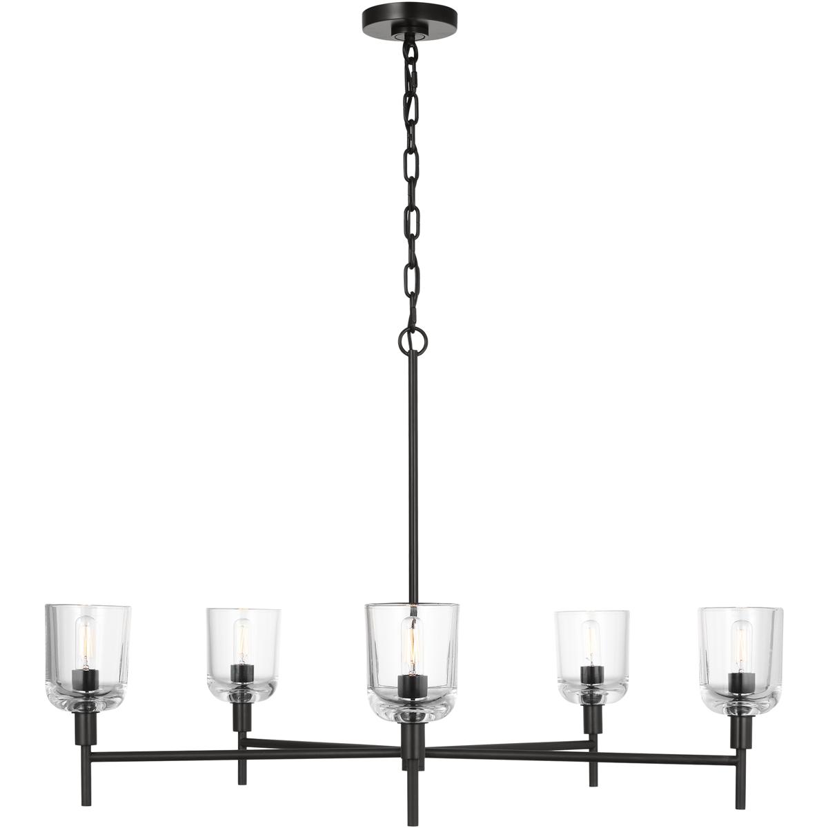 Visual Comfort Studio Collection TFC1135AI Thom Filicia Hartley 5 Light 36 inch Aged Iron Chandelier Ceiling Light