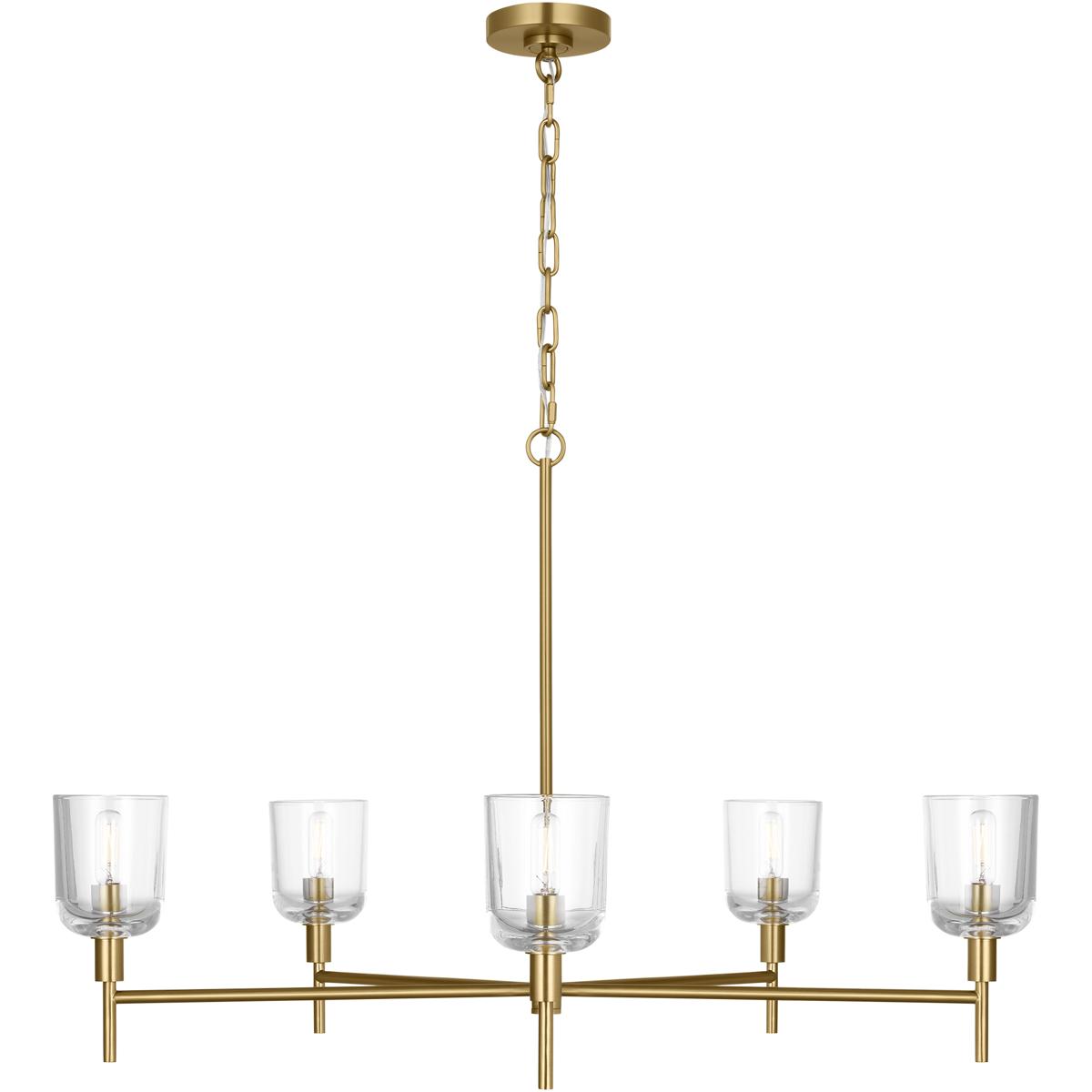 Visual Comfort Studio Collection TFC1135BBS Thom Filicia Hartley 5 Light 36 inch Burnished Brass Chandelier Ceiling Light