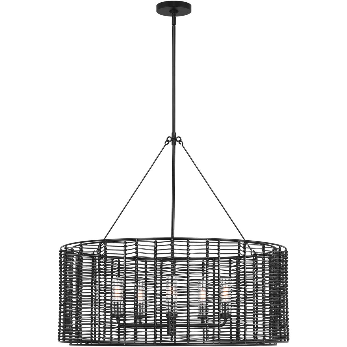 Visual Comfort Studio Collection TFC1155MBK Thom Filicia Winslow 5 Light 35.75 inch Midnight Black Chandelier Ceiling Light