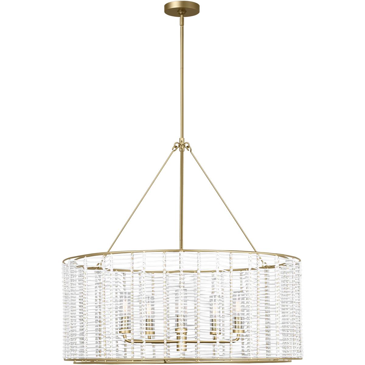 Visual Comfort Studio Collection TFC1155PCB Thom Filicia Winslow 5 Light 35.75 inch Powder-Coated Brass Chandelier Ceiling Light
