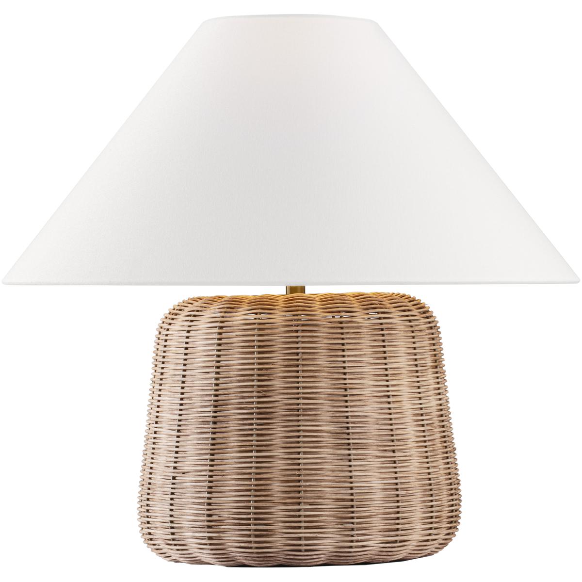 Visual Comfort Studio Collection TFT1041BRTN Thom Filicia Dumar 20.5 inch 9 watt Blonde Rattan Table Lamp Portable Light