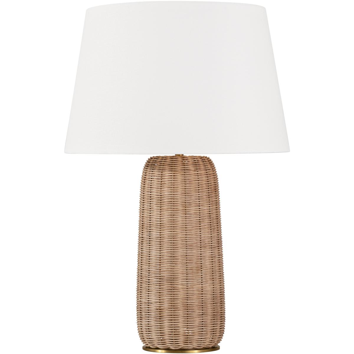 Visual Comfort Studio Collection TFT1051BRTN Thom Filicia Dumar 30.13 inch 9 watt Blonde Rattan Table Lamp Portable Light