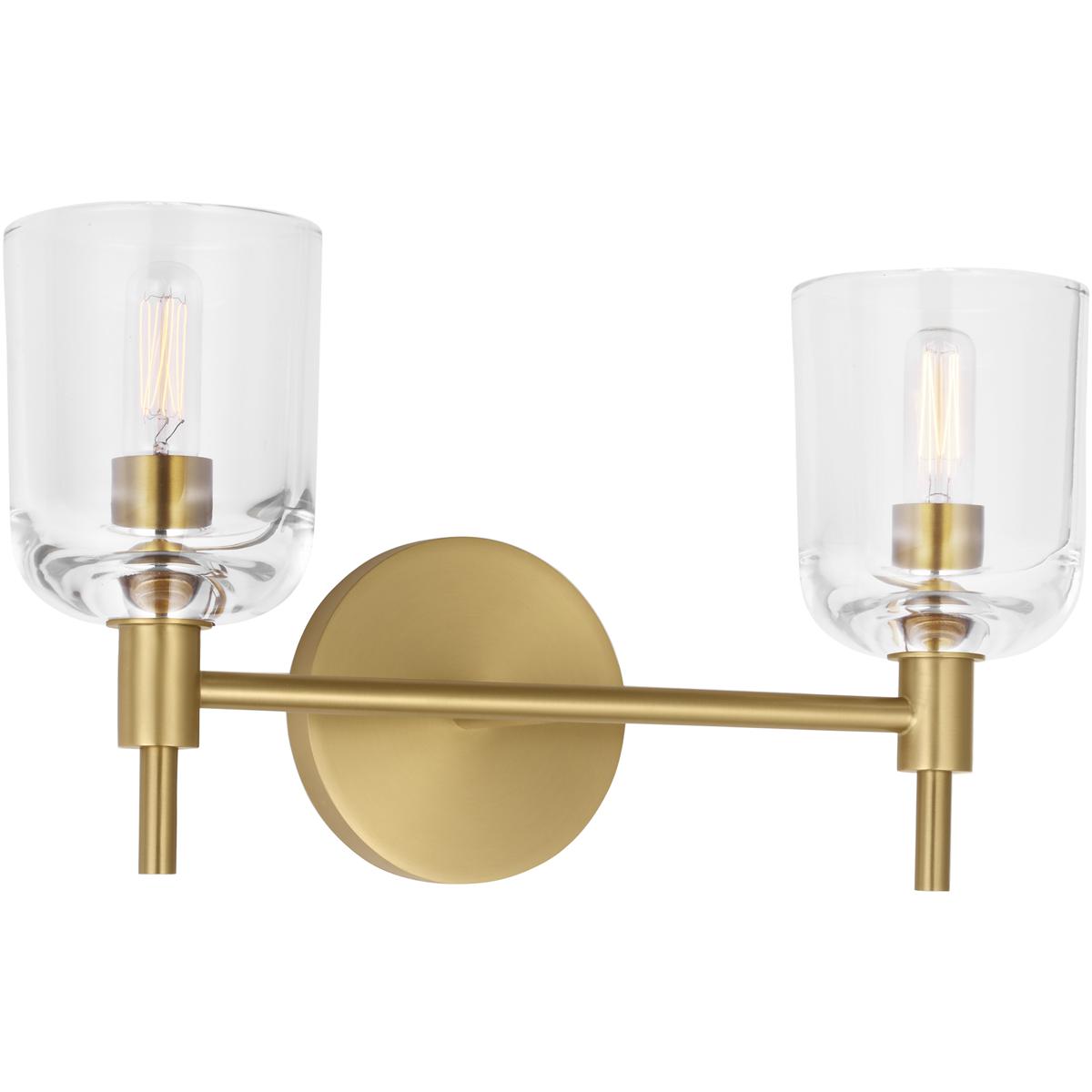 Visual Comfort Studio Collection TFV1002BBS Thom Filicia Hartley 2 Light 15 inch Burnished Brass Bath Vanity Wall Light