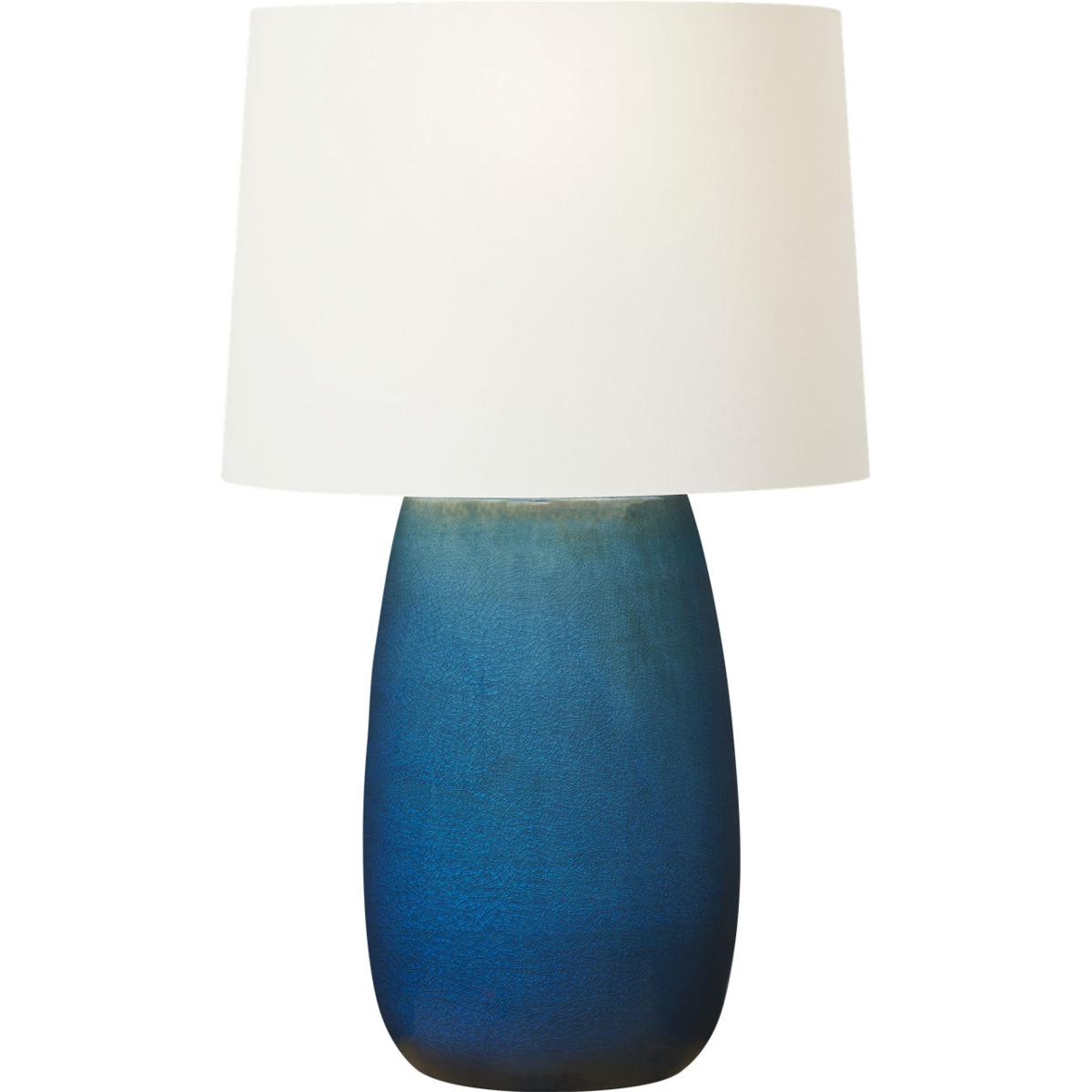 Visual Comfort Studio Collection BT1081DOC1 Barbara Barry Roma 30 inch 9 watt Deep Ocean Crackle Table Lamp Portable Light
