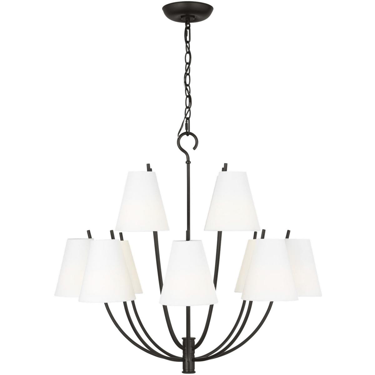 Visual Comfort Studio Collection CC18312AI C&M by Chapman & Myers Marina 12 Light 30 inch Aged Iron Chandelier Ceiling Light