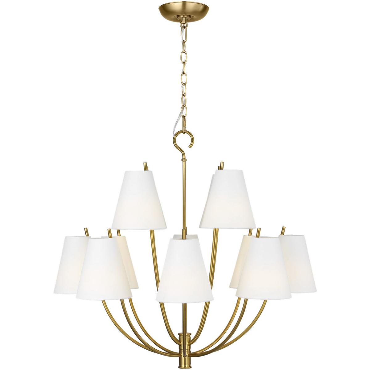 Visual Comfort Studio Collection CC18312BBS C&M by Chapman & Myers Marina 12 Light 30 inch Burnished Brass Chandelier Ceiling Light