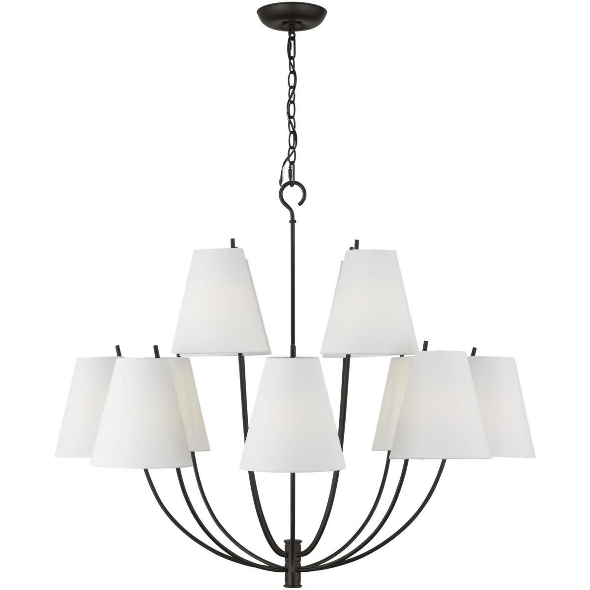 Visual Comfort Studio Collection CC18412AI C&M by Chapman & Myers Marina 12 Light 40 inch Aged Iron Chandelier Ceiling Light