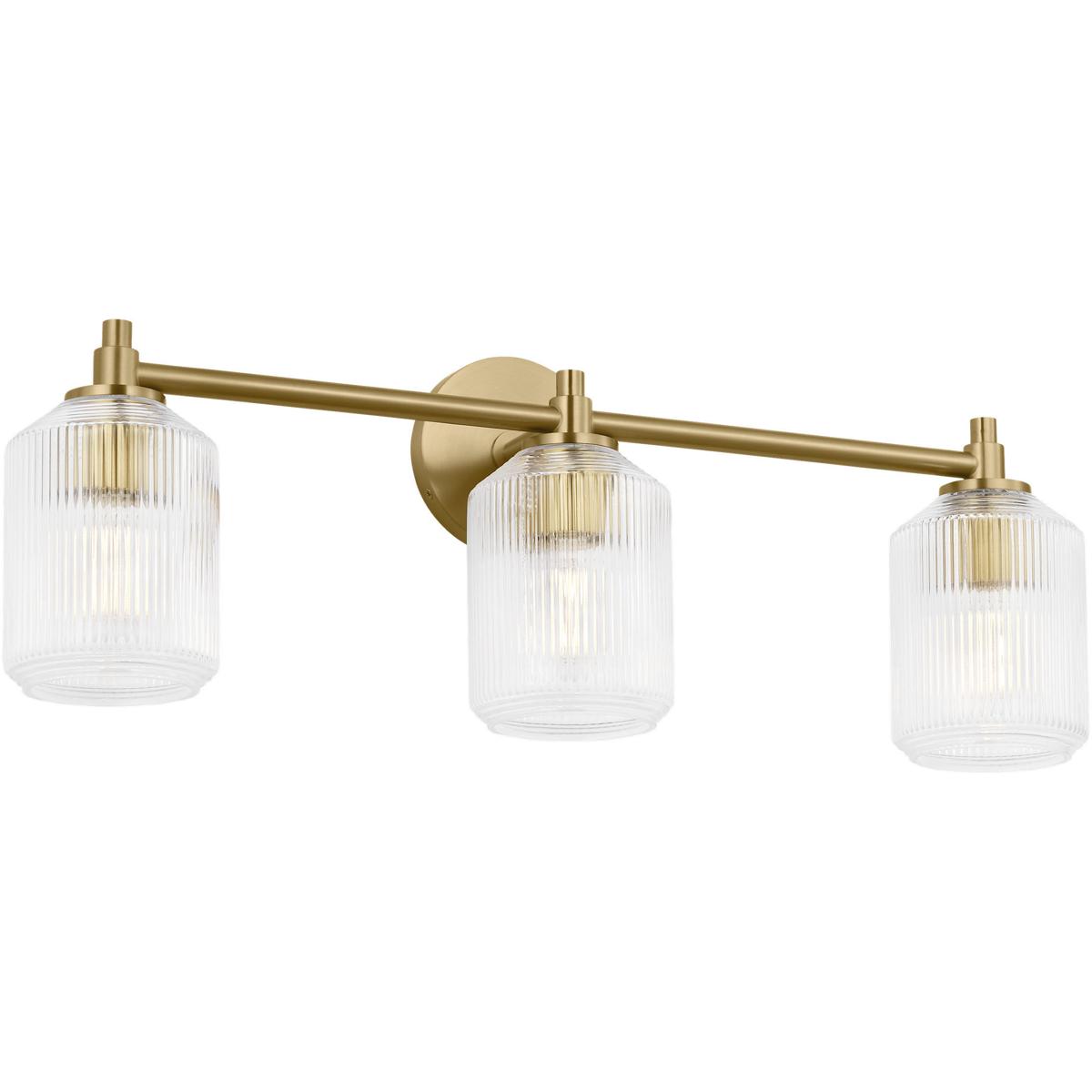 Visual Comfort Studio Collection CV1093BBS C&M by Chapman & Myers Barstow 3 Light 25.5 inch Burnished Brass Bath Vanity Wall Light
