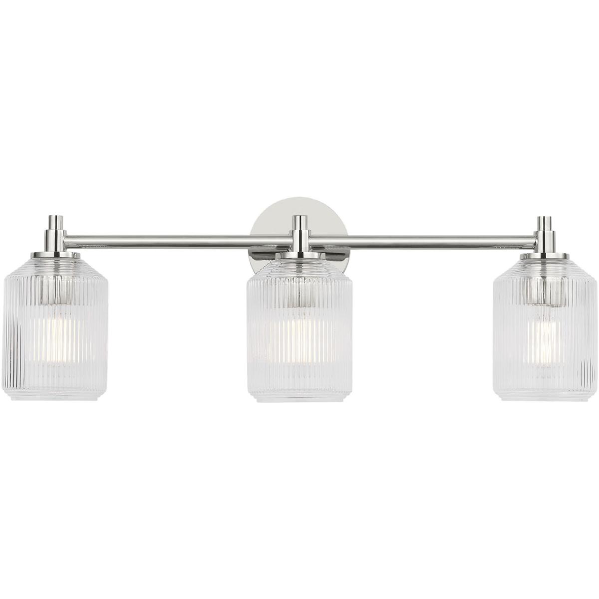 Visual Comfort Studio Collection CV1093PN C&M by Chapman & Myers Barstow 3 Light 25.5 inch Polished Nickel Bath Vanity Wall Light