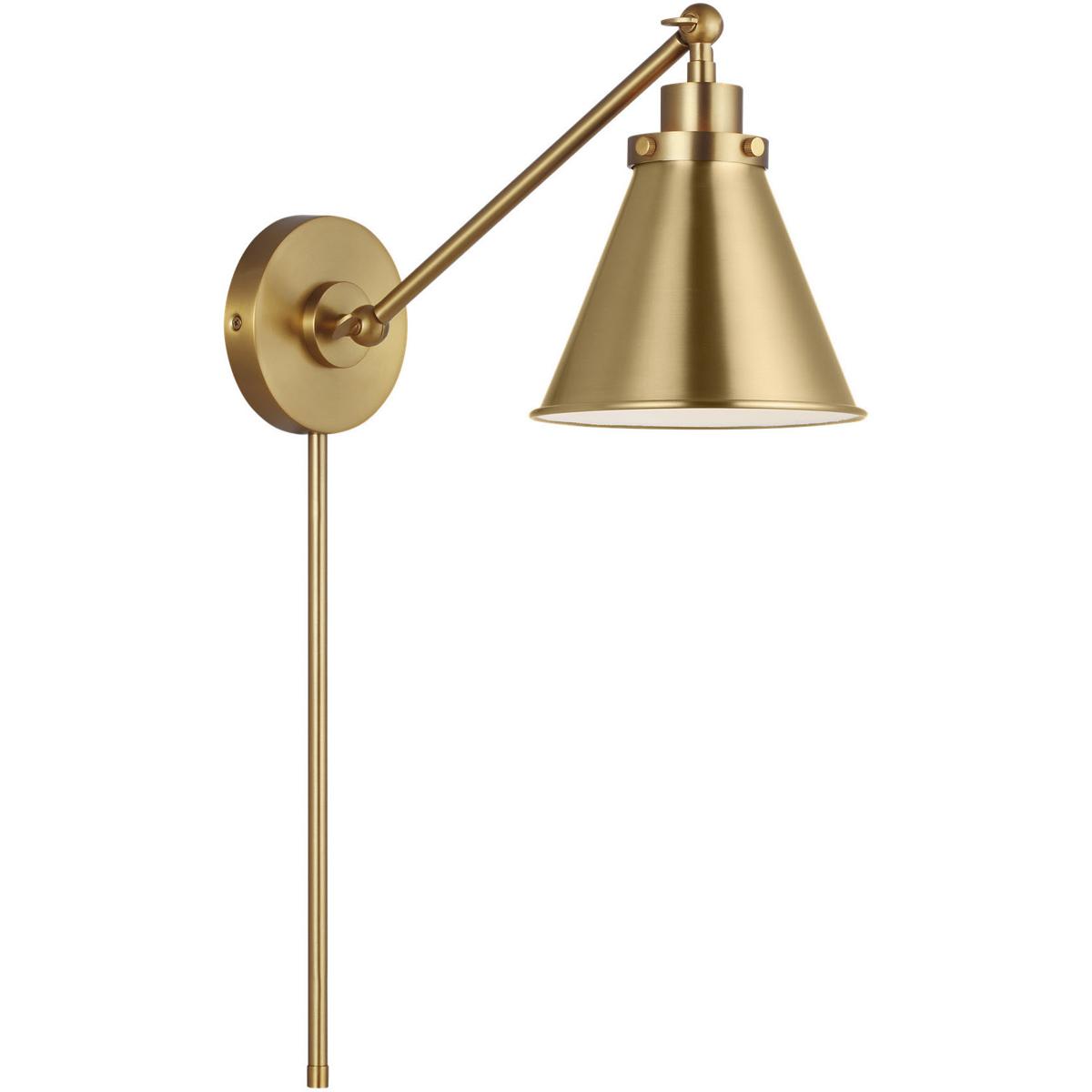 Visual Comfort Studio Collection CW1121BBS C&M by Chapman & Myers Wellfleet 1 Light 7.25 inch Burnished Brass ADA One-Arm Cone Sconce Wall Light